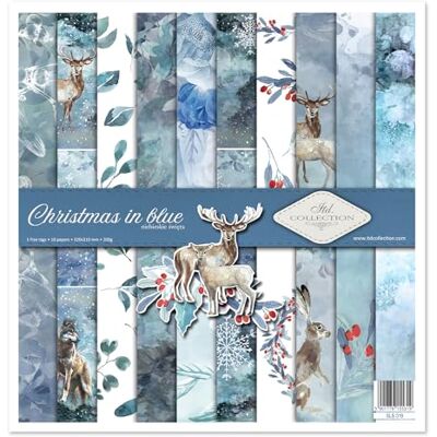ITD Collection Scrapbook Papier Scrapbooking Set Motivpapier zum Basteln Dekorpapier 12x12 inches 310 x 310 mm 10 Blatt + 1 – Christmas in blue SLS-019 ITD Collection Scrapbook Papier Scrapbooking Set Motivpapier zum Basteln Dekorpapier 12x12 inches 310 x 310 mm 10 Blatt + 1 – Christmas in blue SLS-019