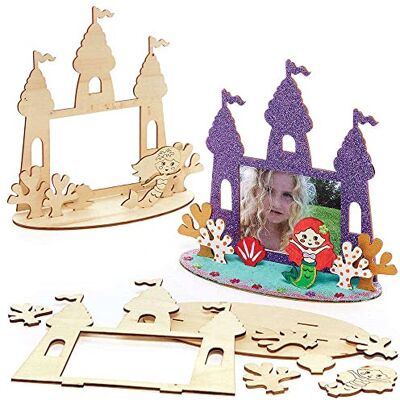 Baker Ross FC838 Meerjungfrau Holz Bilderrahmen Bastelset, 4er-Pack, zum Bemalen und Ausstellen Baker Ross FC838 Meerjungfrau Holz Bilderrahmen Bastelset, 4er-Pack, zum Bemalen und Ausstellen