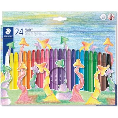 Staedtler Noris 221 Wachs-Twister 24er Set, drehen und malen In sortierten Farben, bruchfeste und farbintensive Mine mit circa 6 mm, im praktischen Kartonetui 221 NWP24 Staedtler Noris 221 Wachs-Twister 24er Set, drehen und malen In sortierten Farben, bruchfeste und farbintensive Mine mit circa 6 mm, im praktischen Kartonetui 221 NWP24