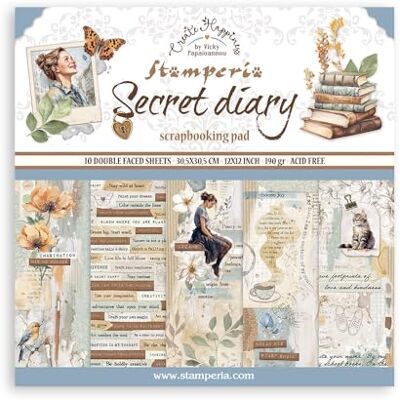 Stamperia Scrapbook-Block "Secret Diary" - Kreativpapier Stamperia Scrapbook-Block "Secret Diary" - Kreativpapier
