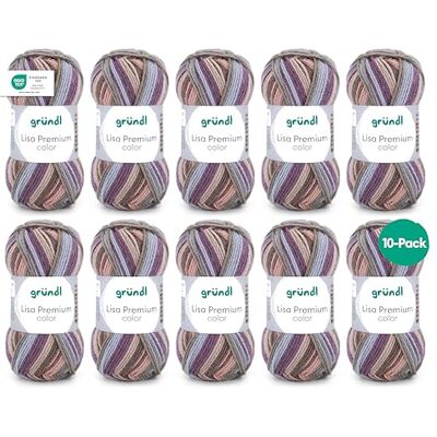 Gründl Lisa Premium Color, 10 x 50 g, Beige-Apricot Garn zum Stricken mit Farbverlauf Häkelgarn Weich und hautfreundlich 100 % Polyacryl 50 g / 133 m -Nadelstärke 3,5-4,5 Gründl Lisa Premium Color, 10 x 50 g, Beige-Apricot Garn zum Stricken mit Farbverlauf Häkelgarn Weich und hautfreundlich 100 % Polyacryl 50 g / 133 m -Nadelstärke 3,5-4,5