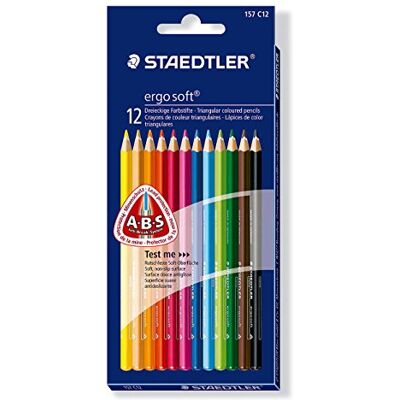 Staedtler ergosoft 157 Buntstifte – 12er Set, Dreikant Dreikantformat, weiche Mine, rutschfeste Soft-Oberfläche – für Kinder – Art.-Nr. 157 C12 Staedtler ergosoft 157 Buntstifte – 12er Set, Dreikant Dreikantformat, weiche Mine, rutschfeste Soft-Oberfläche – für Kinder – Art.-Nr. 157 C12