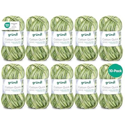 Gründl Wolle Cotton Quick print 10 Knäuel 50 g, zitrone-olive-moos Gründl Wolle Cotton Quick print 10 Knäuel 50 g, zitrone-olive-moos