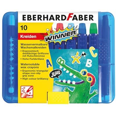 Eberhard Faber 521110 Wachsmalkreide Winner, wasservermalbar, 10 Wachsmalstifte in praktischer Kunststoffbox Eberhard Faber 521110 Wachsmalkreide Winner, wasservermalbar, 10 Wachsmalstifte in praktischer Kunststoffbox