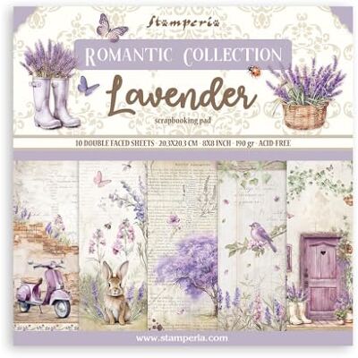 Stamperia Scrapbook Paper Pad for Scrapbooking, Albums, Card Making, Bullet Journalling, and More, Acid Free, Double-Sided, Perfect for Hobbies, Crafts, and Gifting (Lavender) (20.3 x 20.3cm) Stamperia Scrapbook Paper Pad for Scrapbooking, Albums, Card Making, Bullet Journalling, and More, Acid Free, Double-Sided, Perfect for Hobbies, Crafts, and Gifting (Lavender) (20.3 x 20.3cm)
