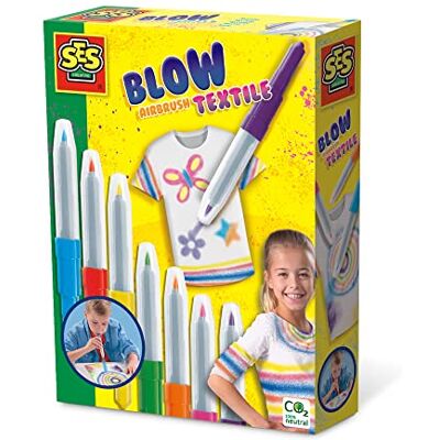 Creative Blow Airbrush Textil-Airbrush Filzstifte 7 Kräftige Farben Einfach zu verwenden und abwaschbar Kinder-Textil-Zeichen-Set Stoffblasfilzstifte Kreative Aktivität Ab 5 Jahren Creative Blow Airbrush Textil-Airbrush Filzstifte 7 Kräftige Farben Einfach zu verwenden und abwaschbar Kinder-Textil-Zeichen-Set Stoffblasfilzstifte Kreative Aktivität Ab 5 Jahren