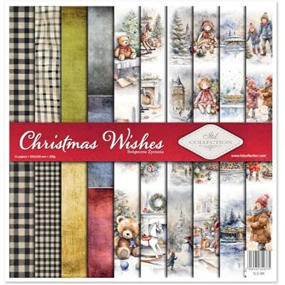 ITD Collection Scrapbook Papier Scrapbooking Set Motivpapier zum Basteln Dekorpapier 12x12 inches 310 x 310 mm 10 Blatt + 1 – Christmas Wishes SLS-086 ITD Collection Scrapbook Papier Scrapbooking Set Motivpapier zum Basteln Dekorpapier 12x12 inches 310 x 310 mm 10 Blatt + 1 – Christmas Wishes SLS-086