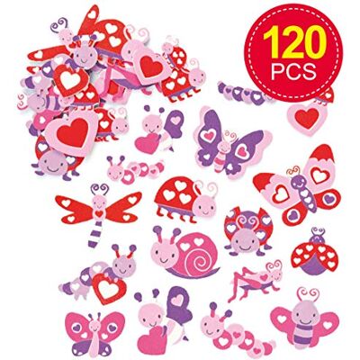 Baker Ross Moosgummi Aufkleber mit Liebeskäfermotiven für Kinder zum Gestalten und Verzieren von Collagen, Karten und anderen Bastelarbeiten (120 Stück) Baker Ross Moosgummi Aufkleber mit Liebeskäfermotiven für Kinder zum Gestalten und Verzieren von Collagen, Karten und anderen Bastelarbeiten (120 Stück)