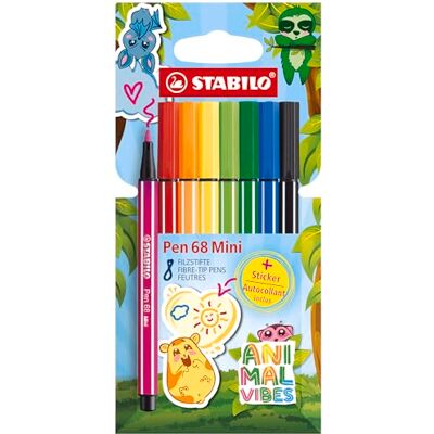 STABILO Premium-Filzstift Pen 68 Mini Animal Vibes 8er Pack, 8 Farben STABILO Premium-Filzstift Pen 68 Mini Animal Vibes 8er Pack, 8 Farben
