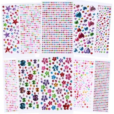 Carehabi 3514 Stück Glitzersteine Selbstklebend für Kinder Handwerke Bastelsache 10Blätter Bunt Strasssteine Gesicht,Glitzersteine zum Basteln Verschiedene Formen, Glitzer Sticker Strasssteine Selbstklebend Carehabi 3514 Stück Glitzersteine Selbstklebend für Kinder Handwerke Bastelsache 10Blätter Bunt Strasssteine Gesicht,Glitzersteine zum Basteln Verschiedene Formen, Glitzer Sticker Strasssteine Selbstklebend