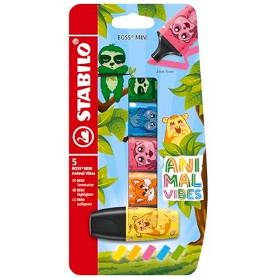 STABILO Textmarker BOSS MINI Animal Vibes 5er Pack, 5 Farben STABILO Textmarker BOSS MINI Animal Vibes 5er Pack, 5 Farben
