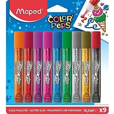 Maped 813010 Glitzer-Klebe-Stift COLOR'PEPS- 9 Tuben a 10,5 ml Maped 813010 Glitzer-Klebe-Stift COLOR'PEPS- 9 Tuben a 10,5 ml