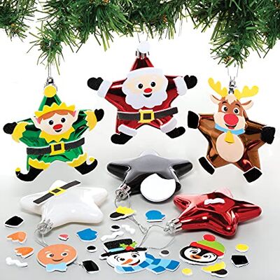 Baker Ross FE985 Weihnachtsstern Dekoration Bastelset Packung mit 6, Bastelt Eure Eigenen Weihnachtsdekorationen, Kugel Dekorationen für Kinder zum Basteln und Aufhängen Baker Ross FE985 Weihnachtsstern Dekoration Bastelset Packung mit 6, Bastelt Eure Eigenen Weihnachtsdekorationen, Kugel Dekorationen für Kinder zum Basteln und Aufhängen