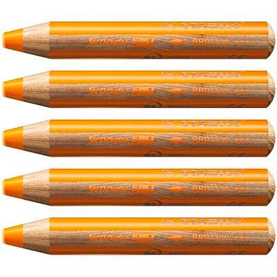 STABILO Buntstift, Wasserfarbe & Wachsmalkreide woody 3 in 1-5er Pack gelborange STABILO Buntstift, Wasserfarbe & Wachsmalkreide woody 3 in 1-5er Pack gelborange