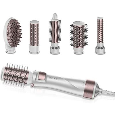 Cecotec Warmluftbürste CeramicCare 5in1 Pro, 1000 W, 5 Aufsätze, Ionen Glätten, Volumen, Wellen & Locken; Keramikbeschichtung, Ionen gegen Frizz, 3 Temperaturen, 2 Stufen, Kaltluft, Drehfunktion Cecotec Warmluftbürste CeramicCare 5in1 Pro, 1000 W, 5 Aufsätze, Ionen Glätten, Volumen, Wellen & Locken; Keramikbeschichtung, Ionen gegen Frizz, 3 Temperaturen, 2 Stufen, Kaltluft, Drehfunktion
