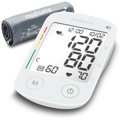 Medisana BU 535 Voice Oberarm-Blutdruckmessgerät mit Sprachausgabe Blutdruck- und Pulsmesser mit Speicherfunktion, Ampel-Skala, Blutdruckmanschette mit Anzeige unregelmäßigen Herzschlags Medisana BU 535 Voice Oberarm-Blutdruckmessgerät mit Sprachausgabe Blutdruck- und Pulsmesser mit Speicherfunktion, Ampel-Skala, Blutdruckmanschette mit Anzeige unregelmäßigen Herzschlags
