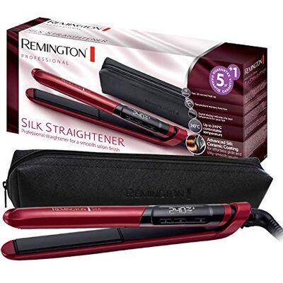 Remington Glätteisen Silk (Doppelschicht-Keramikbeschichtung mit Seidenproteinen für samtig glatte & glänzende Haare) LCD-Display, 150-235°C, für max. 30 Sek 240°C, Haarglätter S9600 Remington Glätteisen Silk (Doppelschicht-Keramikbeschichtung mit Seidenproteinen für samtig glatte & glänzende Haare) LCD-Display, 150-235°C, für max. 30 Sek 240°C, Haarglätter S9600