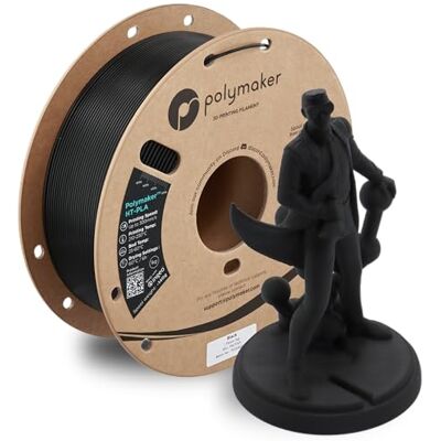 Polymaker HT-PLA Hochtemperatur-PLA-Filament für 3D-Druck, hitzebeständig bis 130 °C, einfach zu drucken, funktioniert mit den meisten FDM-Druckern, 1 kg Spule, Schwarz Polymaker HT-PLA Hochtemperatur-PLA-Filament für 3D-Druck, hitzebeständig bis 130 °C, einfach zu drucken, funktioniert mit den meisten FDM-Druckern, 1 kg Spule, Schwarz