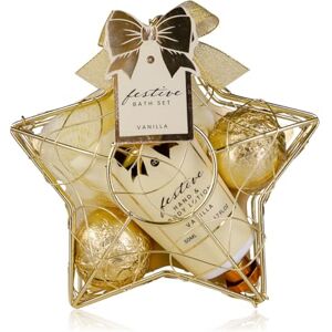 accentra – Duschset Frauen Geschenkset FESTIVE in sternförmigem Drahtkorb gold – 3-teiliges Pflegeset mit Hand- & Bodylotion, Badebombe und Netzschwamm – Geschenk Set zum Geburtstag & Weihnachten accentra – Duschset Frauen Geschenkset FESTIVE in sternförmigem Drahtkorb gold – 3-teiliges Pflegeset mit Hand- & Bodylotion, Badebombe und Netzschwamm – Geschenk Set zum Geburtstag & Weihnachten