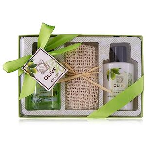 accentra Duschset Frauen Geschenkset OLIVE in schöner Geschenkbox 3-teiliges Pflegeset mit Duschgel, Bodylotion und Handtuch aus Sisal Wellness Geschenk Set zum Geburtstag, Valentinstag accentra Duschset Frauen Geschenkset OLIVE in schöner Geschenkbox 3-teiliges Pflegeset mit Duschgel, Bodylotion und Handtuch aus Sisal Wellness Geschenk Set zum Geburtstag, Valentinstag