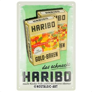ART Retro Blechschild, 20 x 30 cm, HARIBO – Packung das schmeckt – Geschenk-Idee für Naschkatzen, Original Lizenzprodukt (OLP), aus Metall, Vintage Design, Blechschilder Sprüche ART Retro Blechschild, 20 x 30 cm, HARIBO – Packung das schmeckt – Geschenk-Idee für Naschkatzen, Original Lizenzprodukt (OLP), aus Metall, Vintage Design, Blechschilder Sprüche