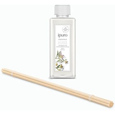 Ipuro Essentials Nachfüller WHITE LILY Raumduft 200 ml Refill Raumerfrischer mit Pfirsich, Maiglöckchen, Jasmin, Nelke, weißem Moschus & Zedernholz Duft Aroma Lufterfrischer Nachfüllflasche Ipuro Essentials Nachfüller WHITE LILY Raumduft 200 ml Refill Raumerfrischer mit Pfirsich, Maiglöckchen, Jasmin, Nelke, weißem Moschus & Zedernholz Duft Aroma Lufterfrischer Nachfüllflasche