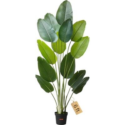 VEVOR Künstlicher Paradiesvogel, 1,8 m hoch, Tropische Pflanzen mit 13 Stämmen & weißem Topf, Kunstseidenbaum, große Bäume für Dekoration von Veranden, Wohnzimmer, Terrassen Zuhause, Büro VEVOR Künstlicher Paradiesvogel, 1,8 m hoch, Tropische Pflanzen mit 13 Stämmen & weißem Topf, Kunstseidenbaum, große Bäume für Dekoration von Veranden, Wohnzimmer, Terrassen Zuhause, Büro