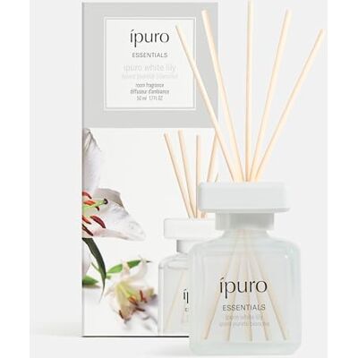 Ipuro Essentials WHITE LILY Raumduft mit Stäbchen 50 ml Raumerfrischer mit Pfirsich, Maiglöckchen, Jasmin, Nelke, weißem Moschus & Zedernholz Duft Aroma Diffuser mit Stäbchen Lufterfrischer Ipuro Essentials WHITE LILY Raumduft mit Stäbchen 50 ml Raumerfrischer mit Pfirsich, Maiglöckchen, Jasmin, Nelke, weißem Moschus & Zedernholz Duft Aroma Diffuser mit Stäbchen Lufterfrischer