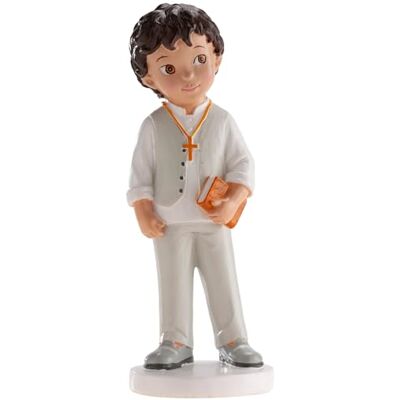 dekora Tortenfigur für die Erste Kommunion Deko Junge mit Bibel Cake Topper Hergestellt aus Lebensmittelechtem Harz 16,6 cm Hoch Originales und Detailreiches Design dekora Tortenfigur für die Erste Kommunion Deko Junge mit Bibel Cake Topper Hergestellt aus Lebensmittelechtem Harz 16,6 cm Hoch Originales und Detailreiches Design