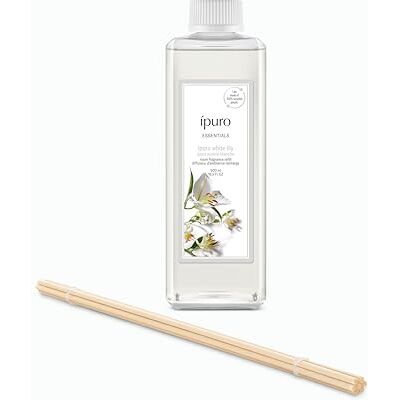 Ipuro Essentials Nachfüller WHITE LILY Raumduft 500 ml Refill Raumerfrischer mit Pfirsich, Maiglöckchen, Jasmin, Nelke, weißem Moschus & Zedernholz Duft Aroma Lufterfrischer Nachfüllflasche Ipuro Essentials Nachfüller WHITE LILY Raumduft 500 ml Refill Raumerfrischer mit Pfirsich, Maiglöckchen, Jasmin, Nelke, weißem Moschus & Zedernholz Duft Aroma Lufterfrischer Nachfüllflasche