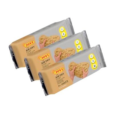 Jovi Air Dry Modelliermasse, gebrauchsfertig, lufttrocknend, auf Basis von Feuchtton, 3x 500g in sand Jovi Air Dry Modelliermasse, gebrauchsfertig, lufttrocknend, auf Basis von Feuchtton, 3x 500g in sand