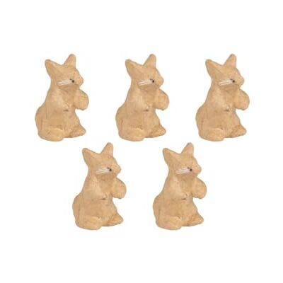 décopatch AP210C Set mit 5 Tierfiguren aus Pappmaché, zum Verzieren, 5,3x3x6cm, DIY Aktivität, Kartonbraun, Maus, 1 Set décopatch AP210C Set mit 5 Tierfiguren aus Pappmaché, zum Verzieren, 5,3x3x6cm, DIY Aktivität, Kartonbraun, Maus, 1 Set