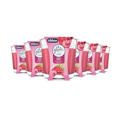 Glade ® Duft-Kerze im Glas, 6er Pack, Berry Vibes, bis zu 27 Stunden Brenndauer (6 x 112g) Glade ® Duft-Kerze im Glas, 6er Pack, Berry Vibes, bis zu 27 Stunden Brenndauer (6 x 112g)