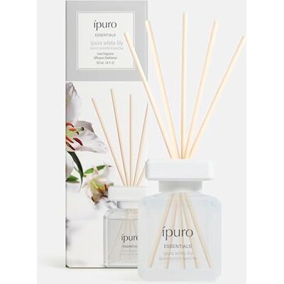 Ipuro Essentials WHITE LILY Raumduft mit Stäbchen 100 ml Raumerfrischer mit Pfirsich, Maiglöckchen, Jasmin, Nelke, weißem Moschus & Zedernholz Duft Aroma Diffuser mit Stäbchen Lufterfrischer Ipuro Essentials WHITE LILY Raumduft mit Stäbchen 100 ml Raumerfrischer mit Pfirsich, Maiglöckchen, Jasmin, Nelke, weißem Moschus & Zedernholz Duft Aroma Diffuser mit Stäbchen Lufterfrischer