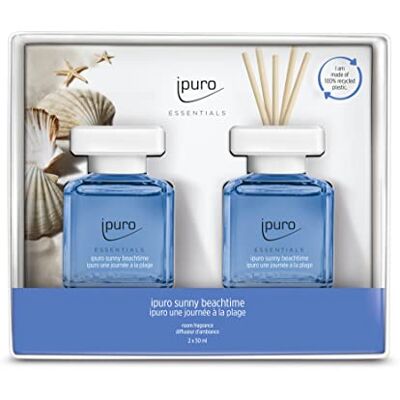 Ipuro Essentials Raumduft SUNNY BEACHTIME 2x50ml Raumerfrischer mit Grapefruit, Zitrone & weißem Moschus Duft Aroma Diffuser mit Stäbchen Lufterfrischer für die Wohnung Ipuro Essentials Raumduft SUNNY BEACHTIME 2x50ml Raumerfrischer mit Grapefruit, Zitrone & weißem Moschus Duft Aroma Diffuser mit Stäbchen Lufterfrischer für die Wohnung