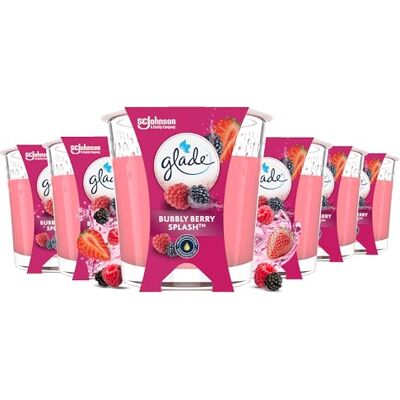Glade Duft-Kerze im Glas, Bubbly Berry Splash, (6 x 112 g), bis zu 27 Stunden Brenndauer pro Kerze Glade Duft-Kerze im Glas, Bubbly Berry Splash, (6 x 112 g), bis zu 27 Stunden Brenndauer pro Kerze
