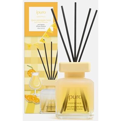 Ipuro Essentials pineapple twist Raumduft 100ml Exotischer Raumduft mit Ananas, Kokos & Vanille Tropischer Lufterfrischer mit Rattanstäbchen Sommerduft für Wohnzimmer, Bad & Schlafzimmer Ipuro Essentials pineapple twist Raumduft 100ml Exotischer Raumduft mit Ananas, Kokos & Vanille Tropischer Lufterfrischer mit Rattanstäbchen Sommerduft für Wohnzimmer, Bad & Schlafzimmer