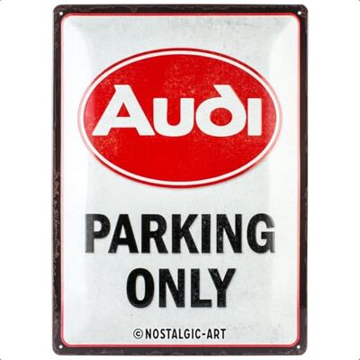 ART Retro Blechschild, 30 x 40 cm, Audi – Parking Only Original Audi Lizenzprodukt (OLP), aus Metall, Vintage Design, Blechschilder Sprüche, Geschenk-Idee für Audi-Fans ART Retro Blechschild, 30 x 40 cm, Audi – Parking Only Original Audi Lizenzprodukt (OLP), aus Metall, Vintage Design, Blechschilder Sprüche, Geschenk-Idee für Audi-Fans