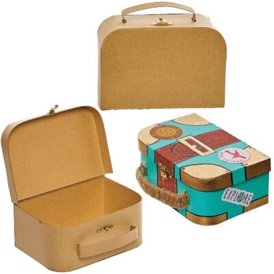 Baker Ross FN217 Karton Bastelbox Mini Koffer, 3er-Pack, Aufbewahrung, Schmuckbox, personalisierbar Baker Ross FN217 Karton Bastelbox Mini Koffer, 3er-Pack, Aufbewahrung, Schmuckbox, personalisierbar