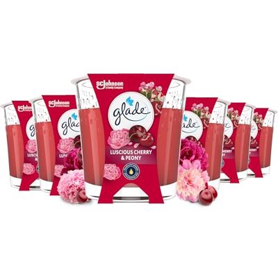 Glade Duft-Kerze im Glas, Luscious Cherry & Peony, bis zu 27 Stunden Brenndauer, 6er Pack (6 x 112g) Glade Duft-Kerze im Glas, Luscious Cherry & Peony, bis zu 27 Stunden Brenndauer, 6er Pack (6 x 112g)