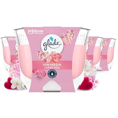 Glade Duft-Kerze im Glas, Von Herzen, 4er Pack (4 x 204 g), bis zu 30 Stunden Brenndauer pro Kerze Glade Duft-Kerze im Glas, Von Herzen, 4er Pack (4 x 204 g), bis zu 30 Stunden Brenndauer pro Kerze
