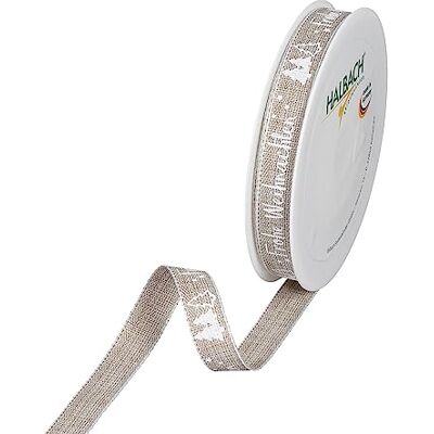 Halbach Seidenbänder Geschenkband Weihnachten Schriftzug "Weihnachten" Breite 15 mm Länge 20 m ideal geeignet für das stilvolle Verpacken von Geschenken für Weihnachten, Farbe: leinen/weiß Halbach Seidenbänder Geschenkband Weihnachten Schriftzug "Weihnachten" Breite 15 mm Länge 20 m ideal geeignet für das stilvolle Verpacken von Geschenken für Weihnachten, Farbe: leinen/weiß