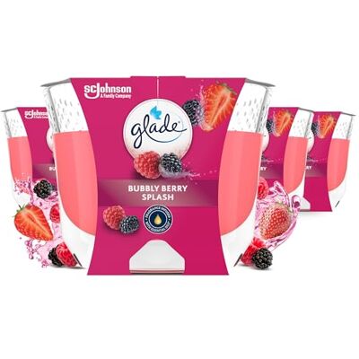 Glade Langanhaltende Duftkerze im Glas, Bubbly Berry Splash, bis zu 30 Stunden Brenndauer, 4er Pack (4x204 g) Glade Langanhaltende Duftkerze im Glas, Bubbly Berry Splash, bis zu 30 Stunden Brenndauer, 4er Pack (4x204 g)