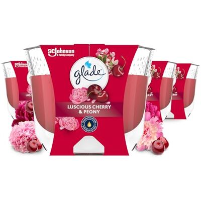 Glade Langanhaltende Duftkerze im Glas, Cherry & Peony, bis zu 30 Stunden Brenndauer, 4er Pack (4 x 204g) Glade Langanhaltende Duftkerze im Glas, Cherry & Peony, bis zu 30 Stunden Brenndauer, 4er Pack (4 x 204g)