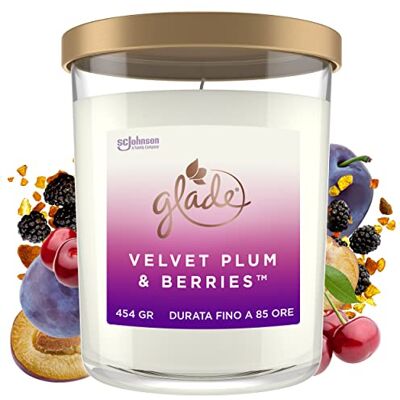 Glade Extra Große Duftkerze im Glas, Geschenk, Velvet Plum & Berries, 454g, Lange Brenndauer bis zu 85 Std. Glade Extra Große Duftkerze im Glas, Geschenk, Velvet Plum & Berries, 454g, Lange Brenndauer bis zu 85 Std.