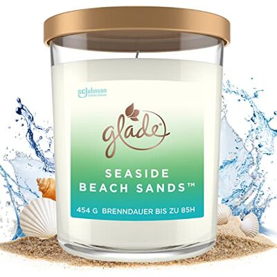 Glade Extra Große Duftkerze im Glas, Geschenk, Seaside Beach Sands, 454g, Lange Brenndauer bis zu 85 Std. Glade Extra Große Duftkerze im Glas, Geschenk, Seaside Beach Sands, 454g, Lange Brenndauer bis zu 85 Std.
