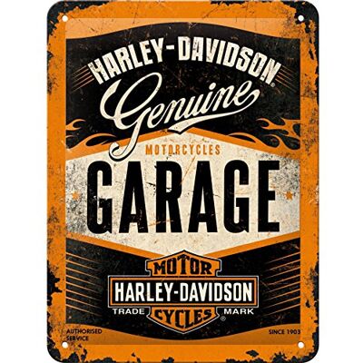 ART Retro Blechschild, 15 x 20 cm, Harley-Davidson – Garage – Geschenk-Idee für Biker, Original Lizenzprodukt (OLP), aus Metall, Werkstatt-Deko im Vintage Design, Blechschilder Sprüche ART Retro Blechschild, 15 x 20 cm, Harley-Davidson – Garage – Geschenk-Idee für Biker, Original Lizenzprodukt (OLP), aus Metall, Werkstatt-Deko im Vintage Design, Blechschilder Sprüche