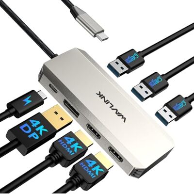 WAVLINK Docking Station, Triple 4K Docking Station, Dual HDMI, DP 00 W PD-In, 3 USB-A2.0 für kabellose Geräte, kompatibel mit Dell/HP/Lenovo usw., nur Windows Systerm Computer WAVLINK Docking Station, Triple 4K Docking Station, Dual HDMI, DP 00 W PD-In, 3 USB-A2.0 für kabellose Geräte, kompatibel mit Dell/HP/Lenovo usw., nur Windows Systerm Computer