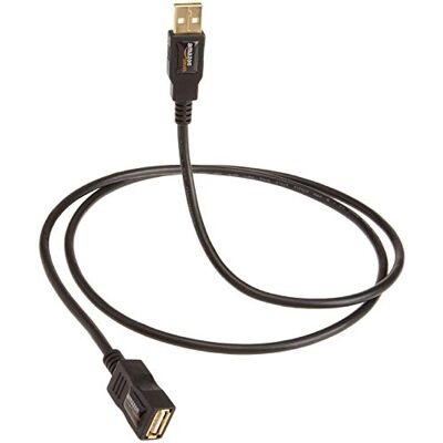 Amazon Basics USB-A 2.0 Extension Cable, Male to Female, 480Mbps Transfer Speed, 9.8 Foot, Black Amazon Basics USB-A 2.0 Extension Cable, Male to Female, 480Mbps Transfer Speed, 9.8 Foot, Black
