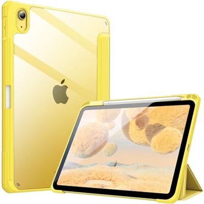 FINTIE Hybrid Hülle für iPad (A16) 11 Generation 11 Zoll 2025, iPad 10 Generation 10.9 Zoll 2022 mit Stifthalter Stoßfeste Schutzhülle mit transparenter Hartschale auf der Rückseite, Gelb FINTIE Hybrid Hülle für iPad (A16) 11 Generation 11 Zoll 2025, iPad 10 Generation 10.9 Zoll 2022 mit Stifthalter Stoßfeste Schutzhülle mit transparenter Hartschale auf der Rückseite, Gelb